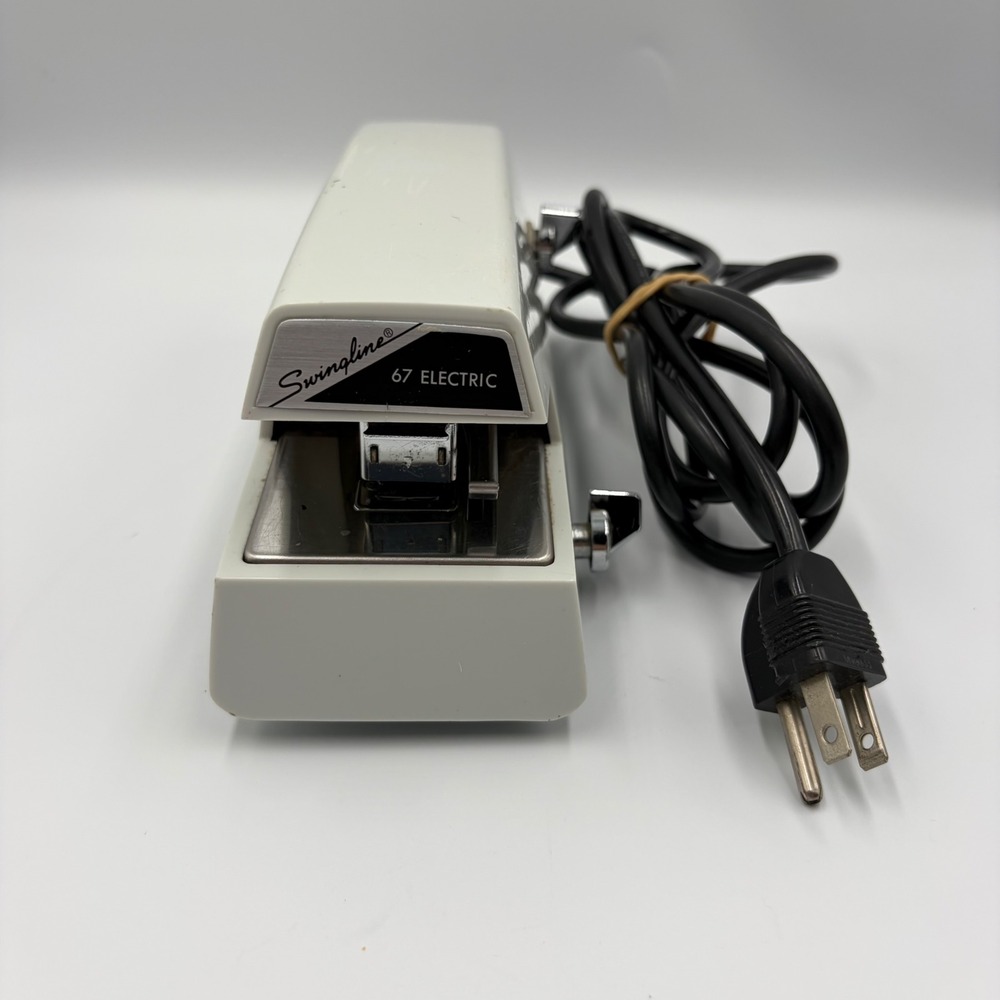Swingline Electric Stapler Model 67 Vintage Office Desktop Metal Made in Japan
